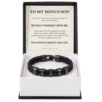 Load image into Gallery viewer, To My Bonus Son, Be Fully Yourself with Me - Personalized Name Bracelet
