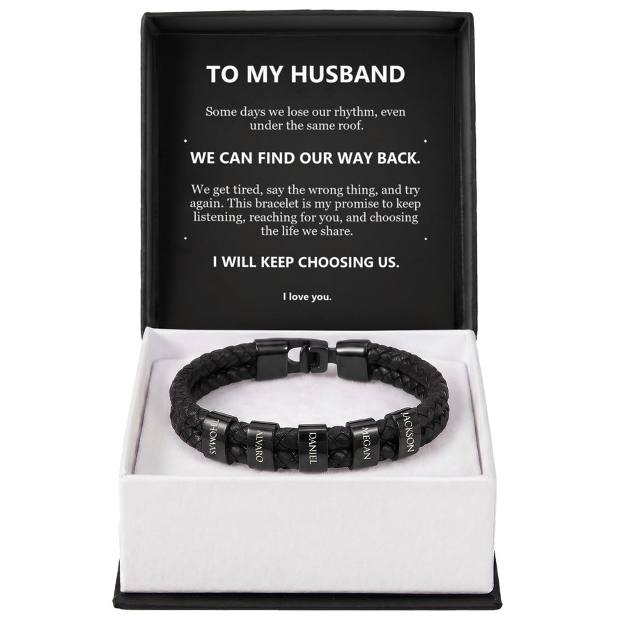 To My Husband, We Can Find Our Way Back - Personalized Name Bracelet