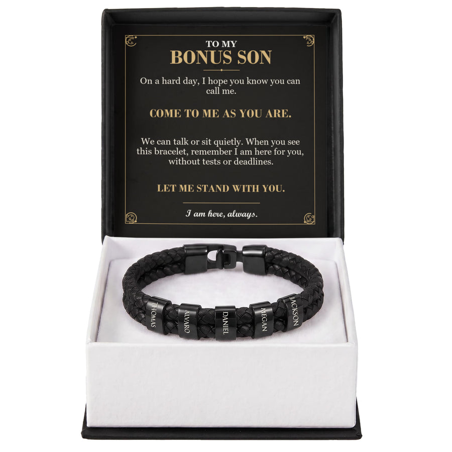 To My Bonus Son, Come to Me as You Are - Personalized Name Bracelet