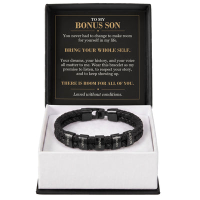 Load image into Gallery viewer, To My Bonus Son, Bring Your Whole Self - Personalized Name Bracelet
