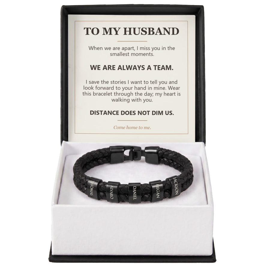 To My Husband, We Are Always a Team - Personalized Name Bracelet