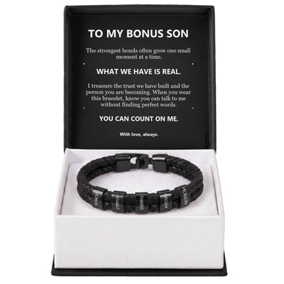 Load image into Gallery viewer, To My Bonus Son, What We Have Is Real - Personalized Name Bracelet
