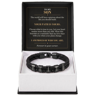 Load image into Gallery viewer, To My Son, Your Path Is Yours - Personalized Name Bracelet
