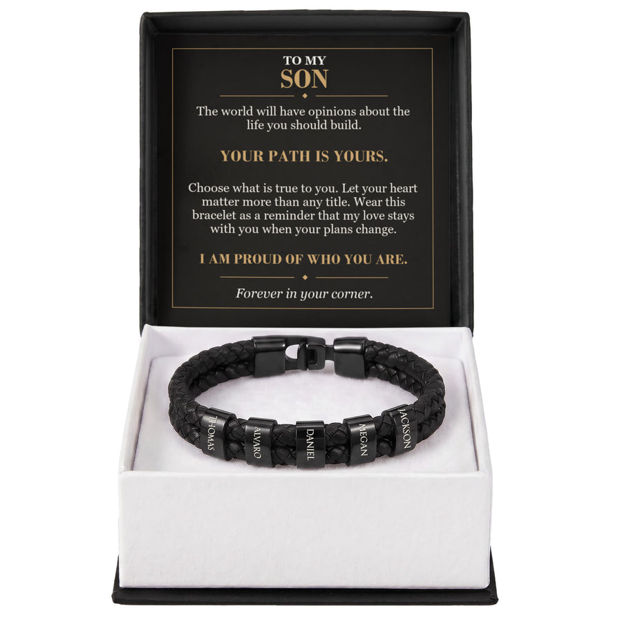 To My Son, Your Path Is Yours - Personalized Name Bracelet