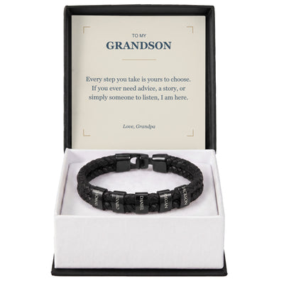 Load image into Gallery viewer, To My Grandson, I Am Here for You - Personalized Name Bracelet
