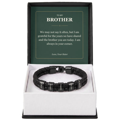 Load image into Gallery viewer, To My Brother, Always in Your Corner - Personalized Name Bracelet
