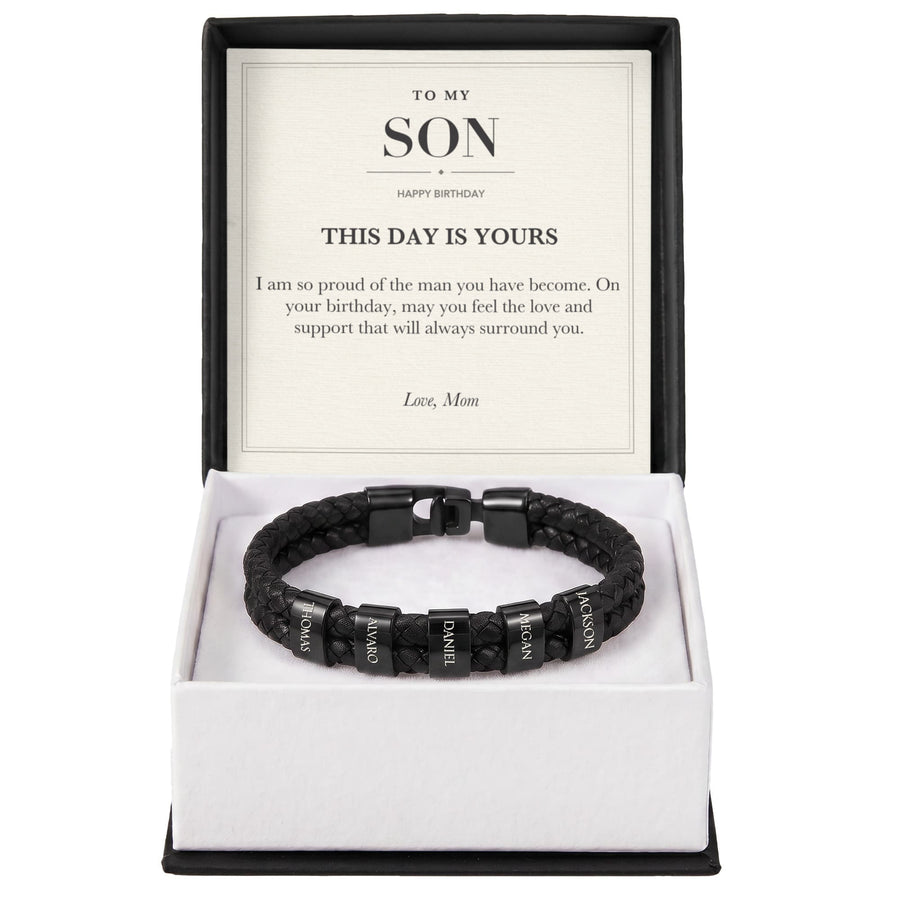 To My Son Birthday Personalized Name Bracelet - This Day Is Yours