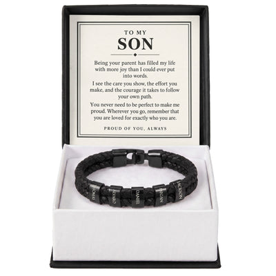 Load image into Gallery viewer, To My Son Personalized Name Bracelet - Proud of You Always
