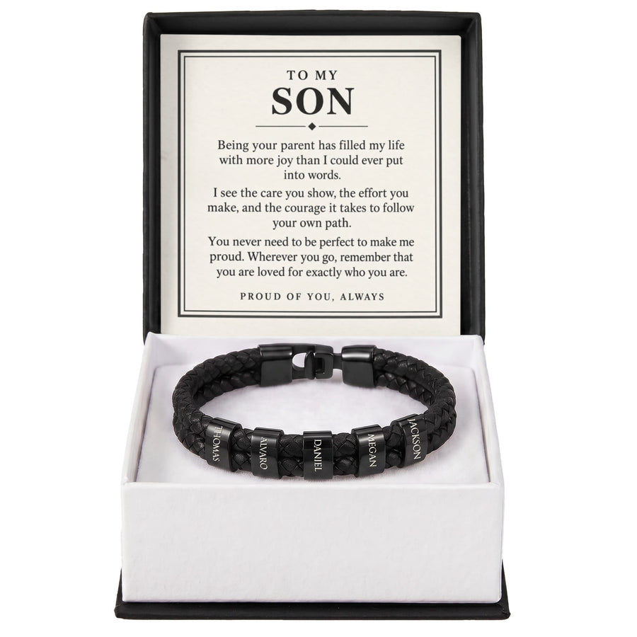 To My Son Personalized Name Bracelet - Proud of You Always
