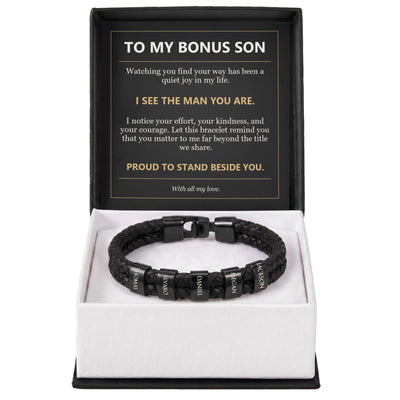 Load image into Gallery viewer, To My Bonus Son, I See the Man You Are - Personalized Name Bracelet
