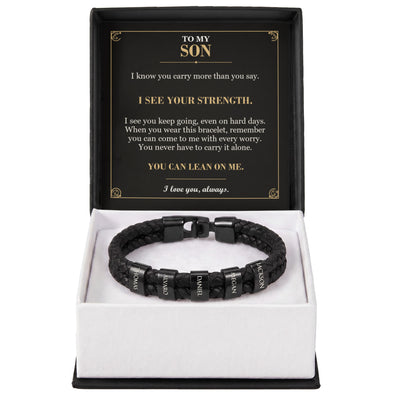 Load image into Gallery viewer, To My Son, I See Your Strength - Personalized Name Bracelet
