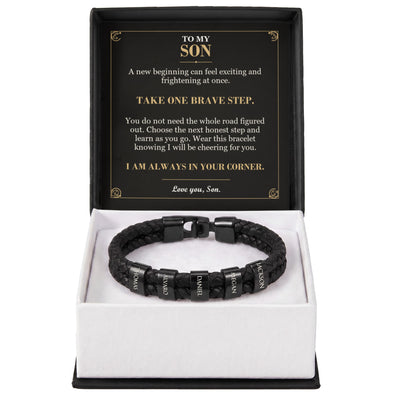 Load image into Gallery viewer, To My Son, Take One Brave Step - Personalized Name Bracelet

