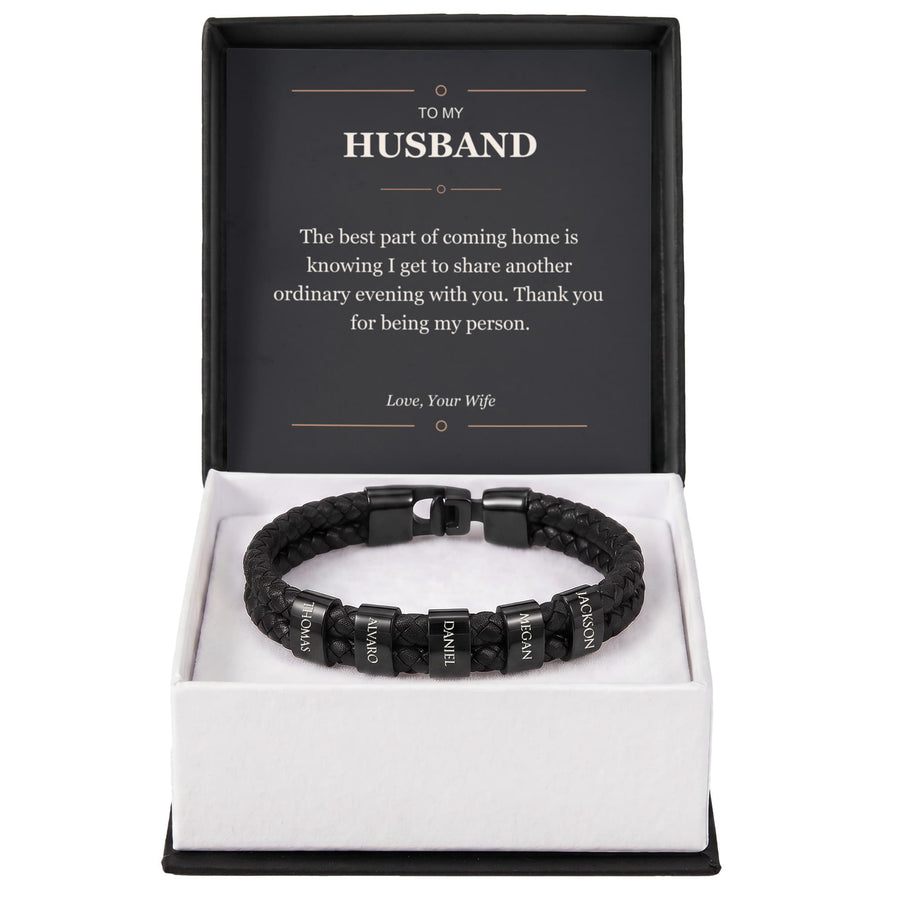 To My Husband, Thank You for Being My Person - Personalized Name Bracelet