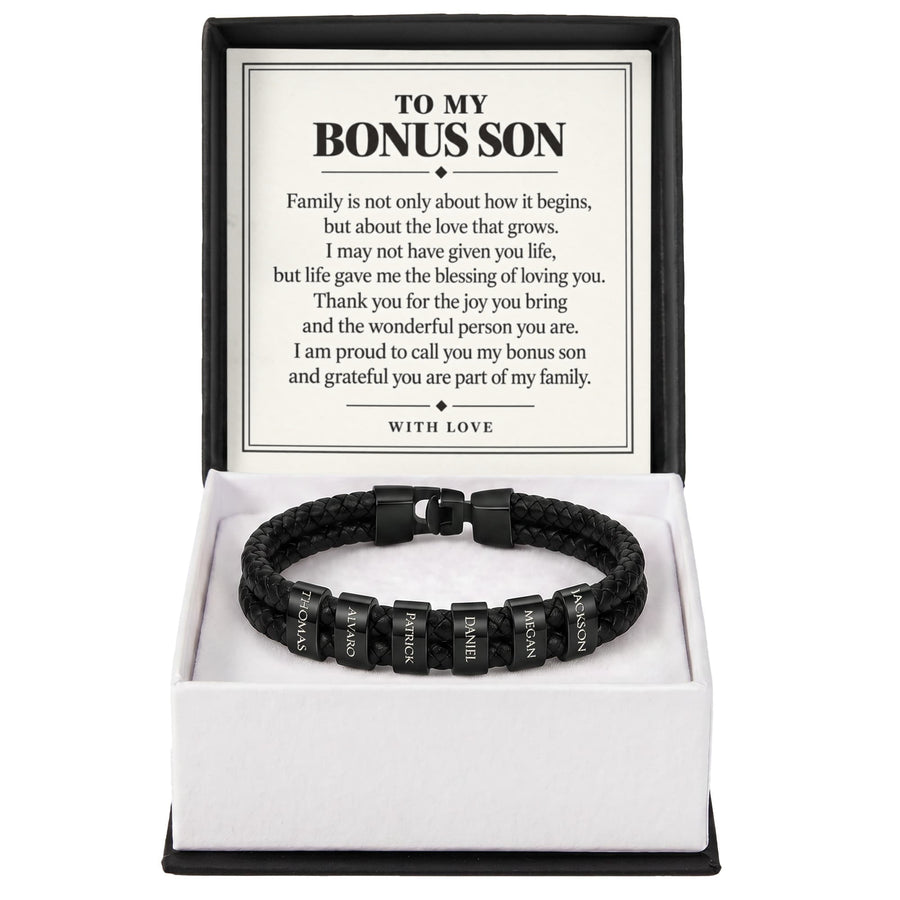 To My Bonus Son Personalized Name Bracelet - The Blessing of Loving You