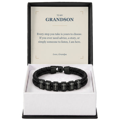 Load image into Gallery viewer, To My Grandson, I Am Here for You - Personalized Name Bracelet
