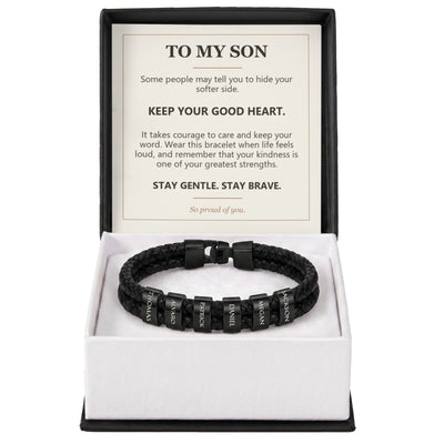 Load image into Gallery viewer, To My Son, Keep Your Good Heart - Personalized Name Bracelet
