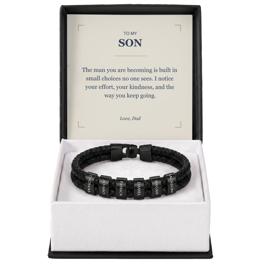 To My Son, The Man You Are Becoming - Personalized Name Bracelet