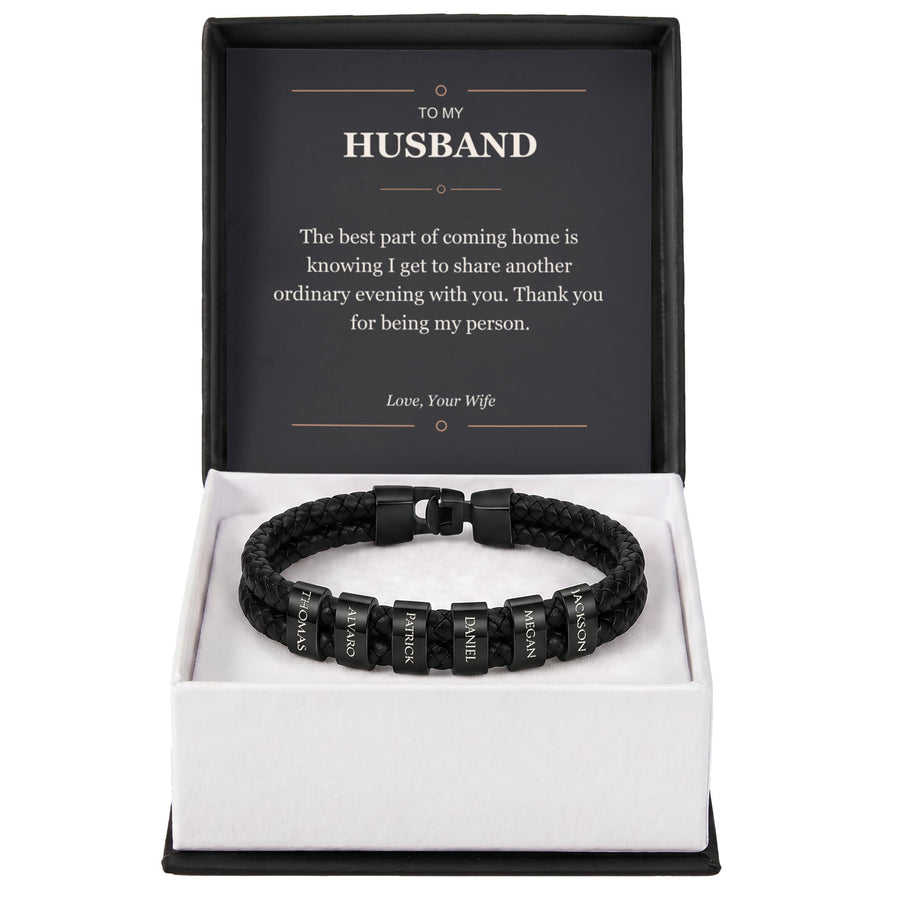 To My Husband, Thank You for Being My Person - Personalized Name Bracelet
