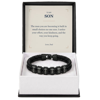Load image into Gallery viewer, To My Son, The Man You Are Becoming - Personalized Name Bracelet

