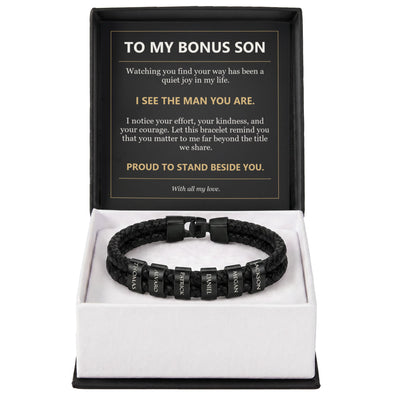 Load image into Gallery viewer, To My Bonus Son, I See the Man You Are - Personalized Name Bracelet
