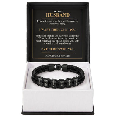 Load image into Gallery viewer, To My Husband, My Future Is with You - Personalized Name Bracelet
