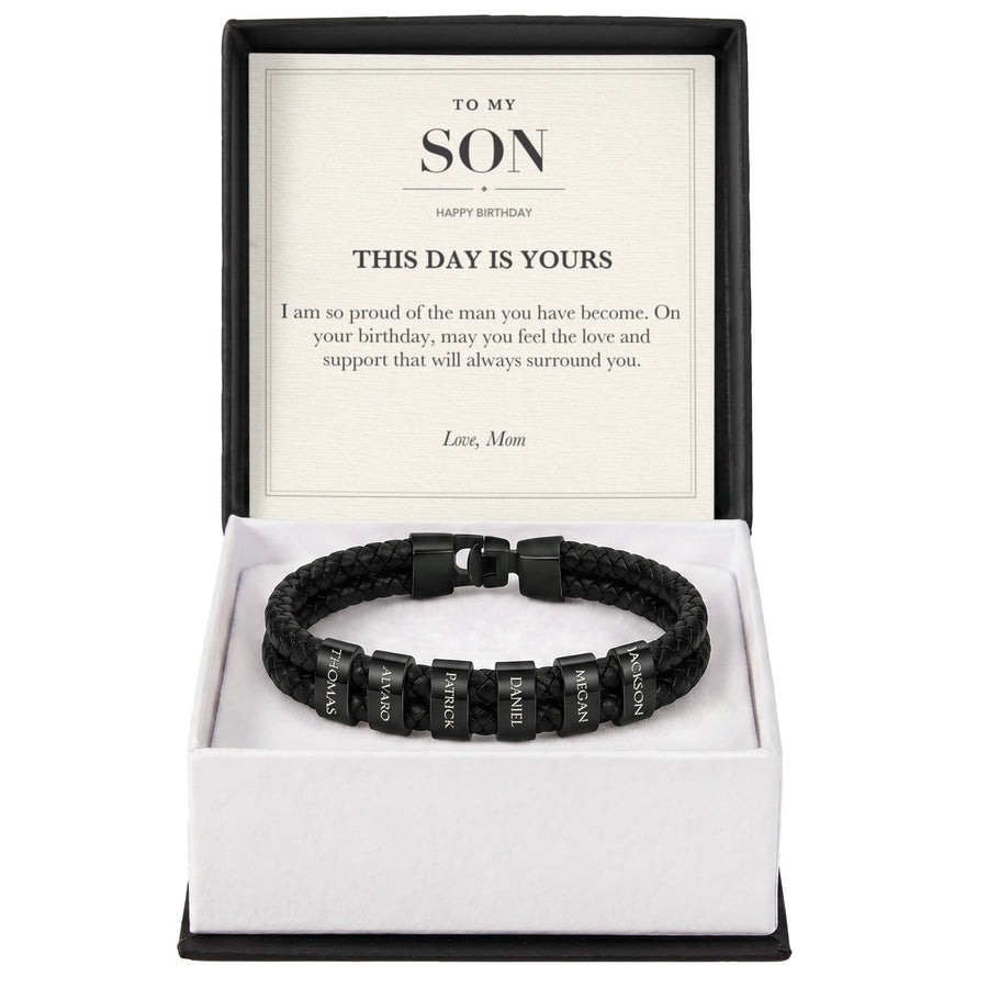 To My Son Birthday Personalized Name Bracelet - This Day Is Yours