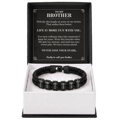 Load image into Gallery viewer, To My Brother, Life Is More Fun with You - Personalized Name Bracelet
