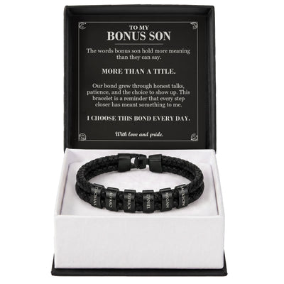 Load image into Gallery viewer, To My Bonus Son, More Than a Title - Personalized Name Bracelet
