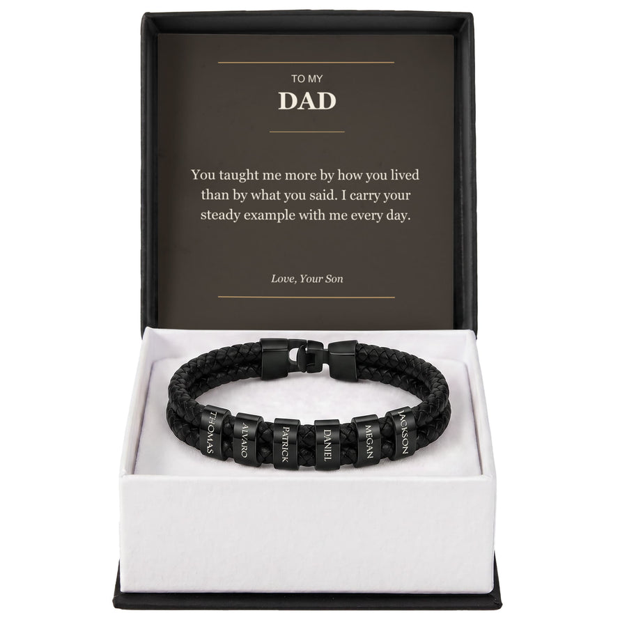 To My Dad, Your Steady Example - Personalized Name Bracelet