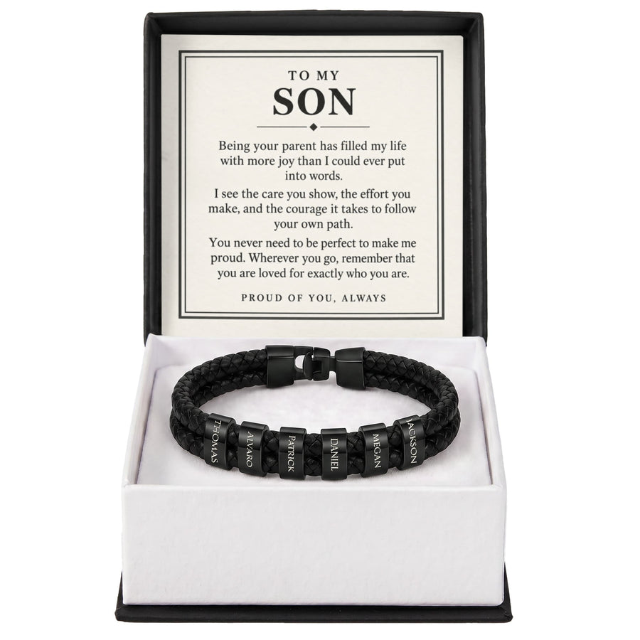 To My Son Personalized Name Bracelet - Proud of You Always