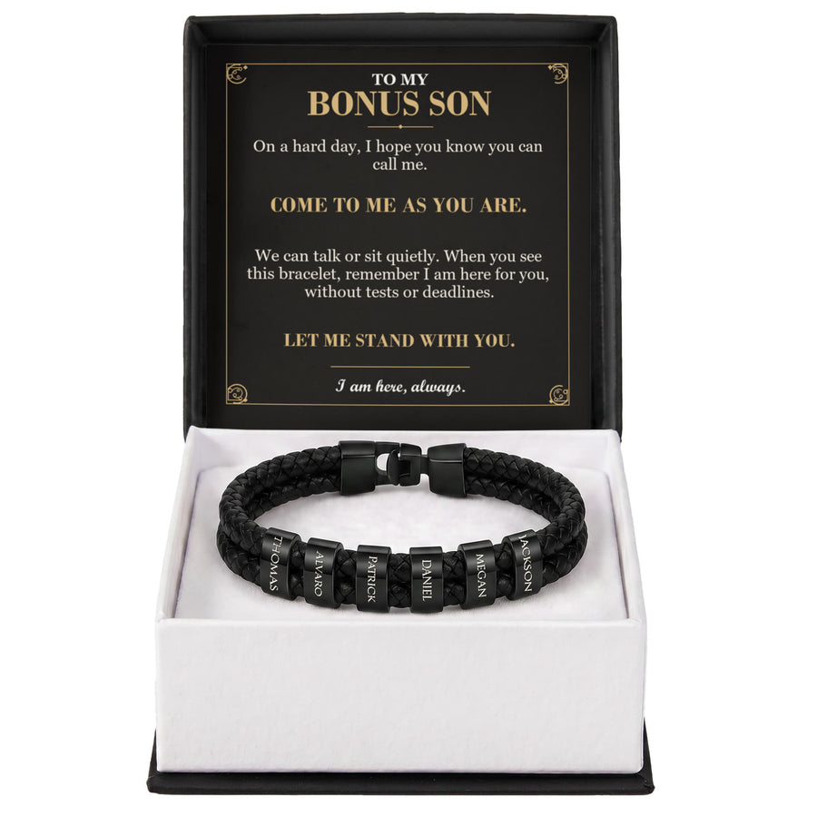 To My Bonus Son, Come to Me as You Are - Personalized Name Bracelet