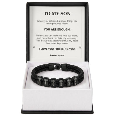 Load image into Gallery viewer, To My Son, You Are Enough - Personalized Name Bracelet
