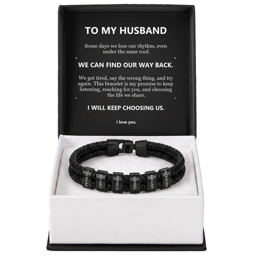 To My Husband, We Can Find Our Way Back - Personalized Name Bracelet