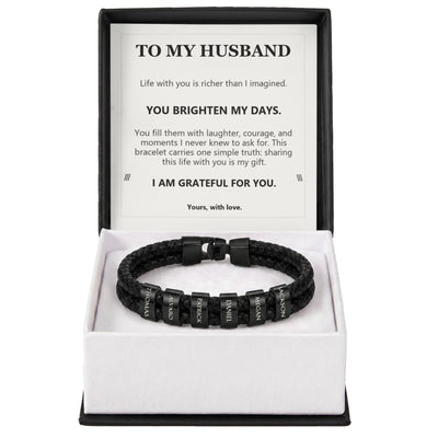 Load image into Gallery viewer, To My Husband, You Brighten My Days - Personalized Name Bracelet
