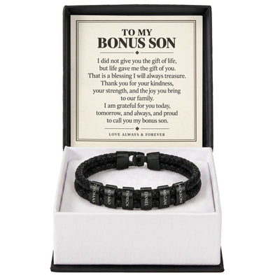 Load image into Gallery viewer, To My Bonus Son Personalized Name Bracelet - Life Gave Me the Gift of You
