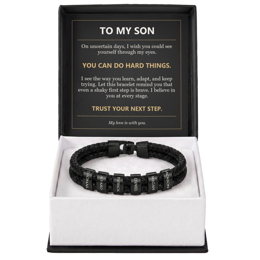 To My Son, You Can Do Hard Things - Personalized Name Bracelet