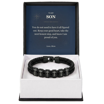 Load image into Gallery viewer, To My Son, Proud of Your Next Step - Personalized Name Bracelet
