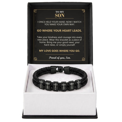 Load image into Gallery viewer, To My Son, Go Where Your Heart Leads - Personalized Name Bracelet
