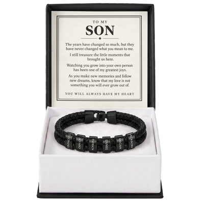 Load image into Gallery viewer, To My Son Personalized Name Bracelet - You Will Always Have My Heart
