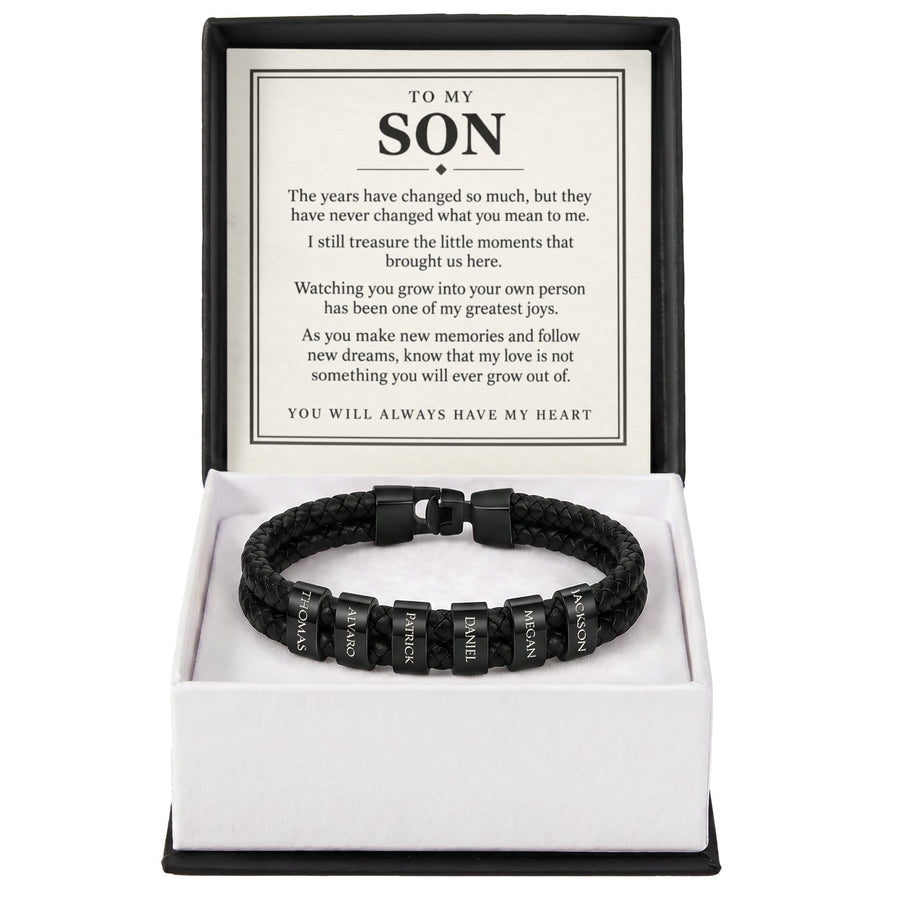 To My Son Personalized Name Bracelet - You Will Always Have My Heart