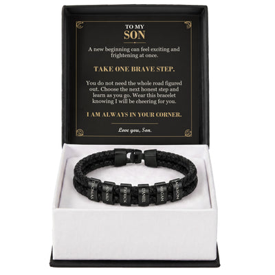 Load image into Gallery viewer, To My Son, Take One Brave Step - Personalized Name Bracelet

