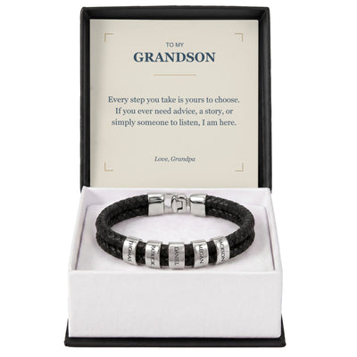 Load image into Gallery viewer, To My Grandson, I Am Here for You - Personalized Name Bracelet

