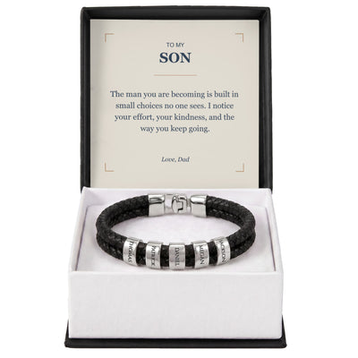 Load image into Gallery viewer, To My Son, The Man You Are Becoming - Personalized Name Bracelet
