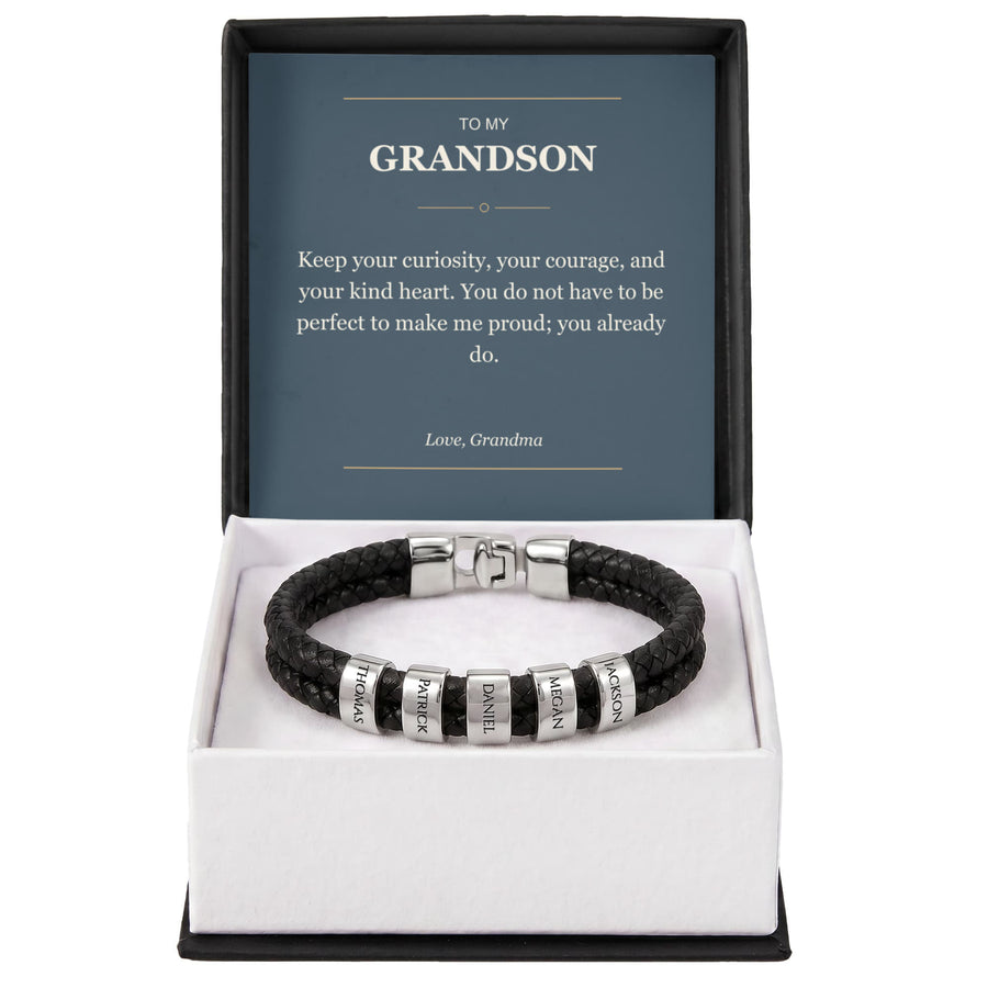 To My Grandson, You Already Make Me Proud - Personalized Name Bracelet