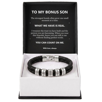 Load image into Gallery viewer, To My Bonus Son, What We Have Is Real - Personalized Name Bracelet
