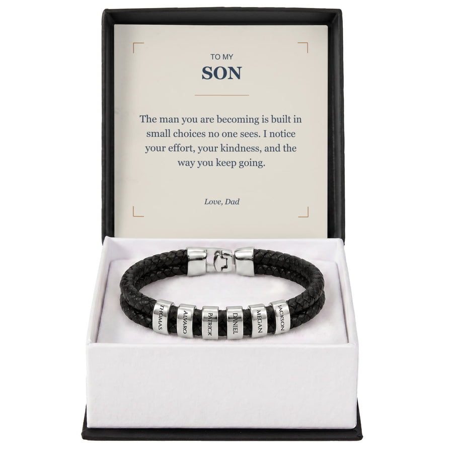 To My Son, The Man You Are Becoming - Personalized Name Bracelet