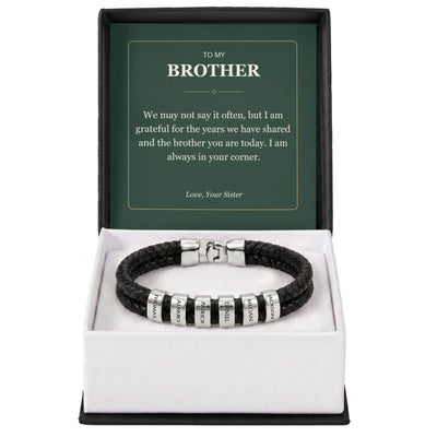 Load image into Gallery viewer, To My Brother, Always in Your Corner - Personalized Name Bracelet
