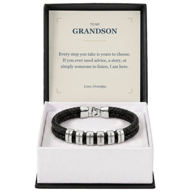 Load image into Gallery viewer, To My Grandson, I Am Here for You - Personalized Name Bracelet
