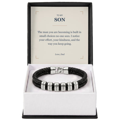 Load image into Gallery viewer, To My Son, The Man You Are Becoming - Personalized Name Bracelet
