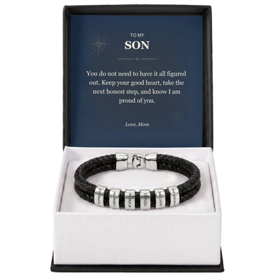 Load image into Gallery viewer, To My Son, Proud of Your Next Step - Personalized Name Bracelet
